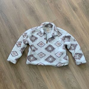 Thread & Supply Cropped cozy quarter zip sweater